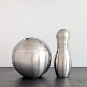 Stainless Steel Bowling Ball Ice Bucket & Pin Shaker Set